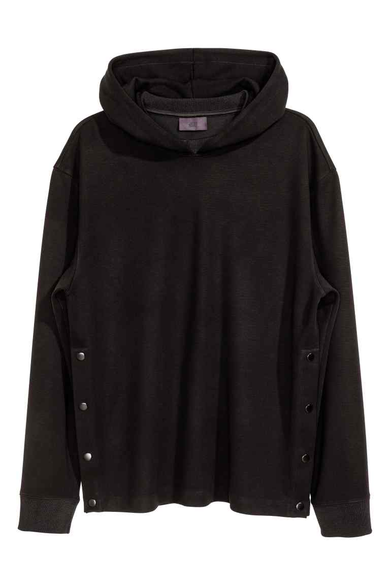 Hooded top with press-studs